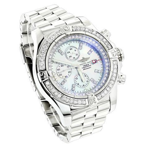 breitling super avenger mens diamond watch 6.50ct|breitling super avenger bezel.